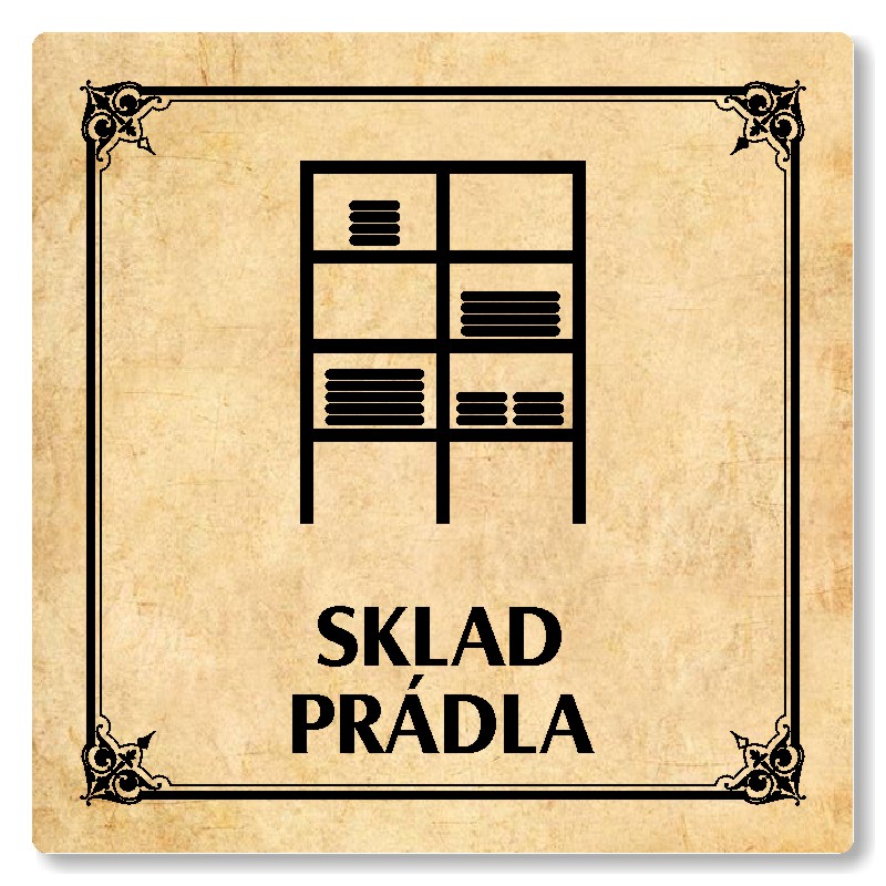 Sklad prádla, 118x118mm, pergamen, Nebraska